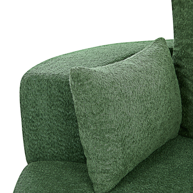 Swivel Round Sofa Chair With Removable Pillows, Green