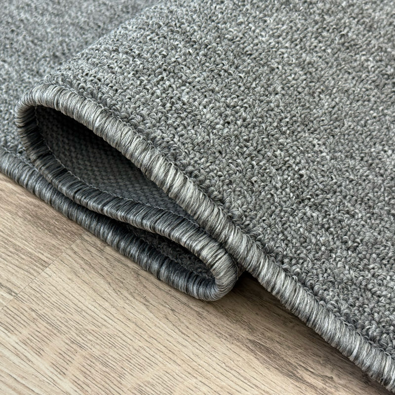 Custom Size Non Slip Solid Colour Grey Low Pile Slip Resistant Hallway Runner Rugs by Feet, Runner 2'8" x 38'