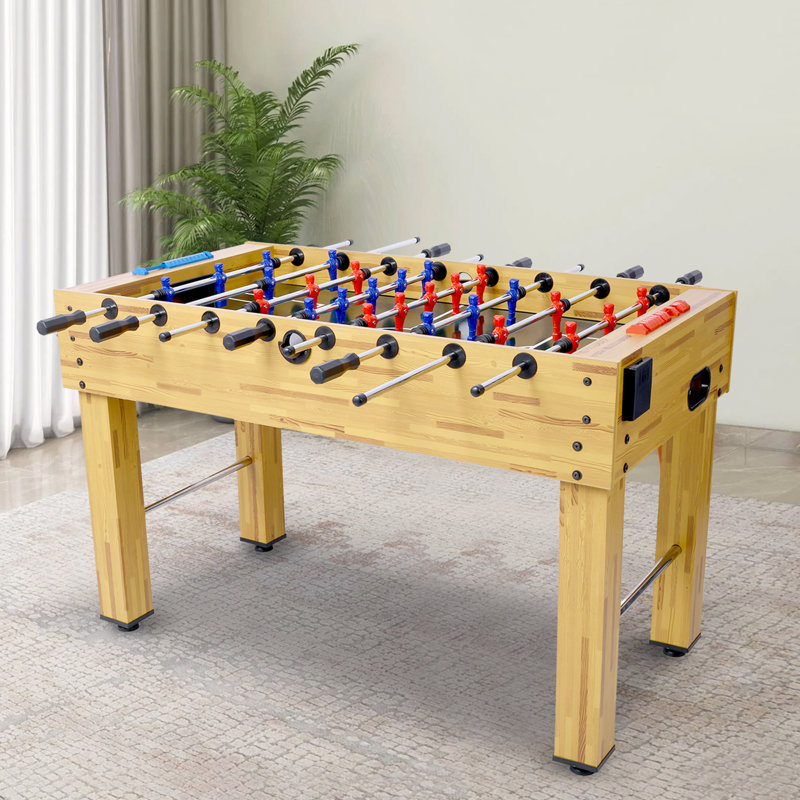 Table de jeu de 54 pouces, table de soccer, table de pointage analogique et accessoires gratuits, Naturel