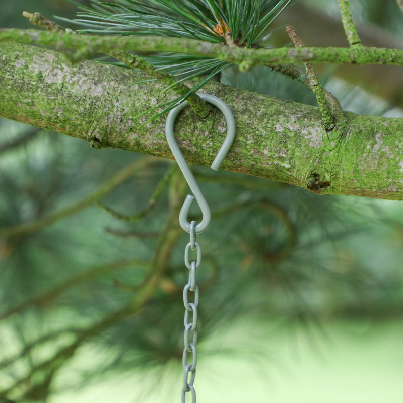 Altovise Metal Hanging Decorative Bird Feeder, Green