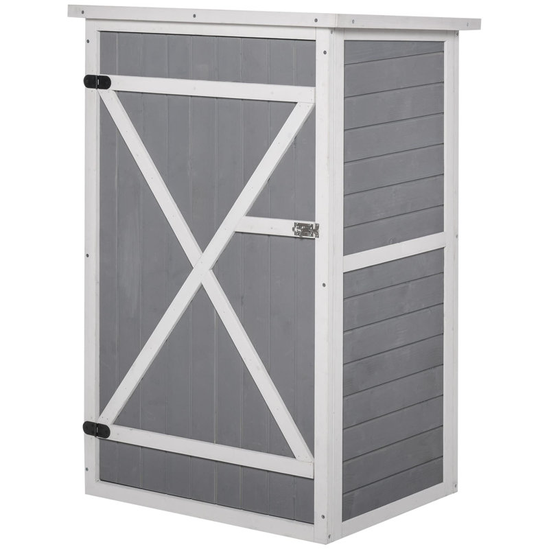 Wooden Small Shed, Garden Storage Shed With Shelves And Bolt Latch