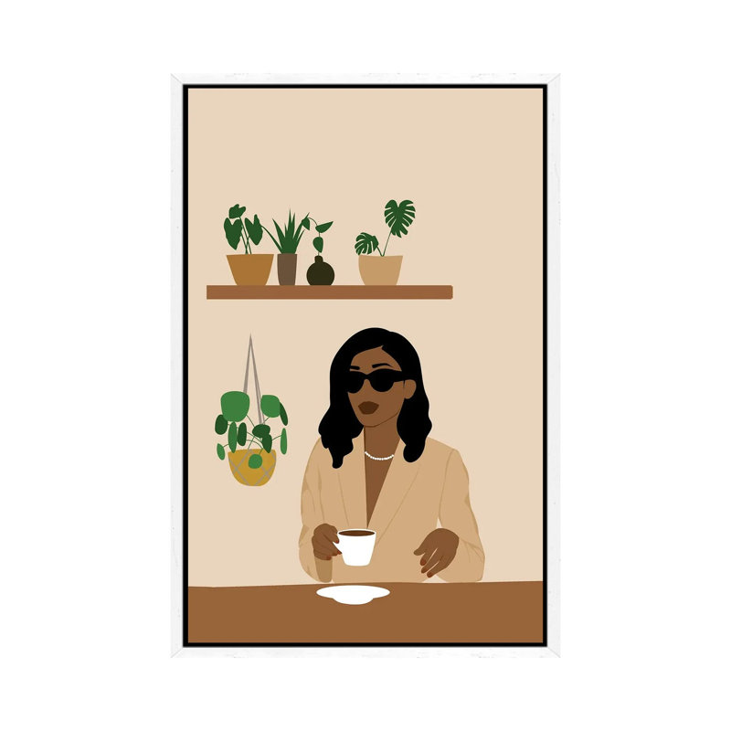 Coffee Lover Art by Tysee Ciage - Gallery-Wrapped Canvas Giclée on Canvas, 66.04 cm H x 45.72 cm W, White Floated Frame