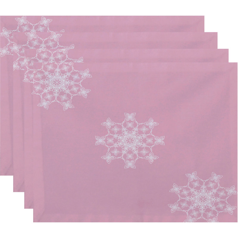 Napperon Falling Snow, Rose clair