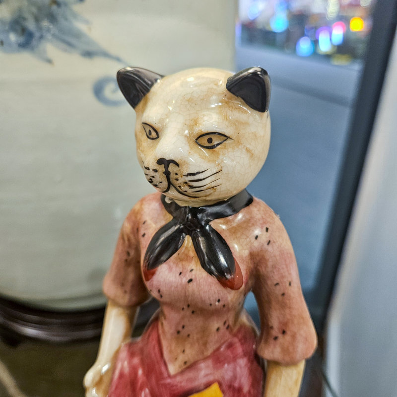 Antique Style Cat Lady Figurine