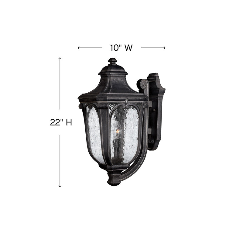 Trafalgar 3-Light Outdoor Wall Lantern, Museum Black, Incandescent, No