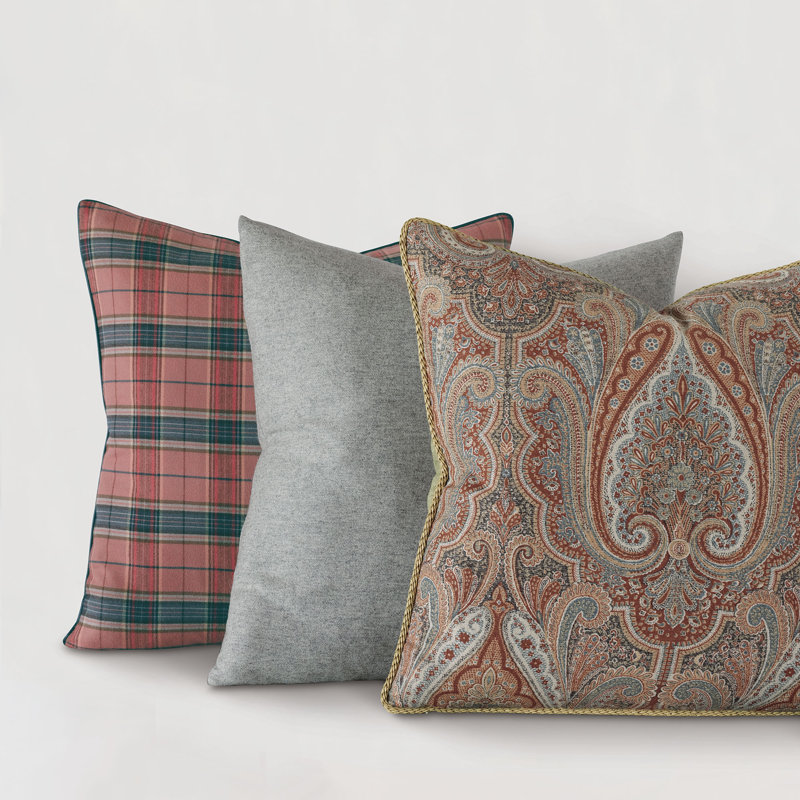 Housse et insert de coussin carré texturé en laine Heathered