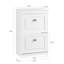 Rangement à chaussures étroit avec 2 tiroirs rabattables et rangement pour chaussures pour couloir, salon, blanc, l 21,3 po x P 9,1 po x H 32,3 po-699097540-731606927
