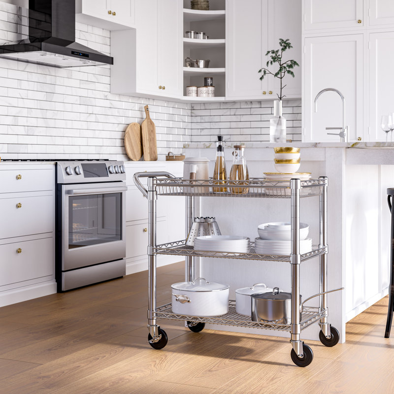 Heavy-Duty UltraZinc Steel Utility Cart with Adjustable Shelves