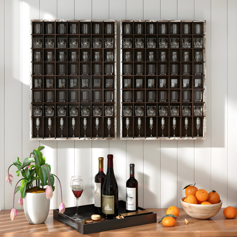 Armoire de rangement en verre à vin Rustic