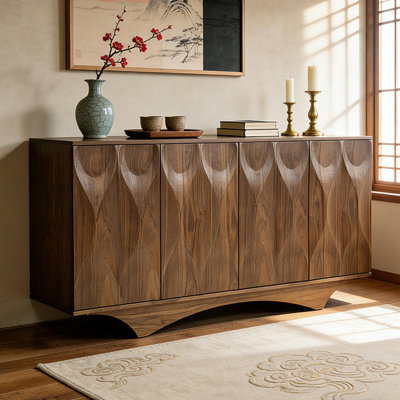 Medieval-style living room storage cabinet