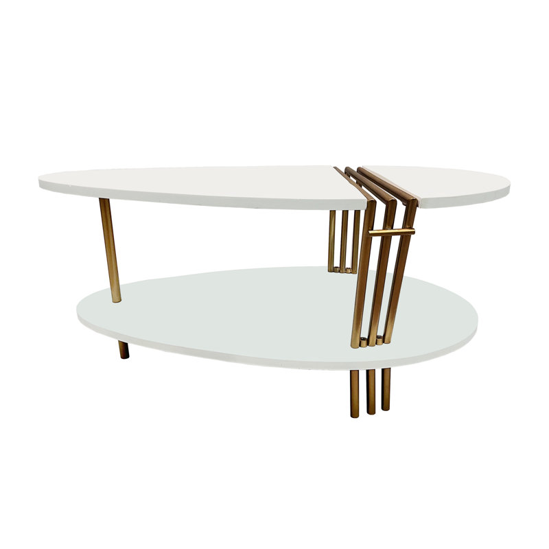 Table basse moderne, forme elliptique ovale