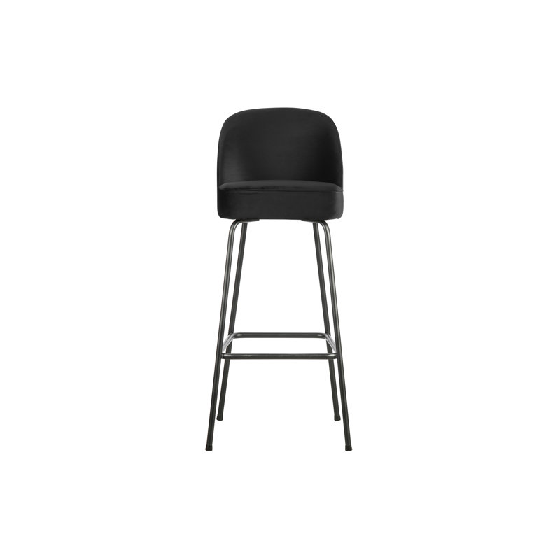 Vogue Upholstered Counter Stool with Metal Frame, Black
