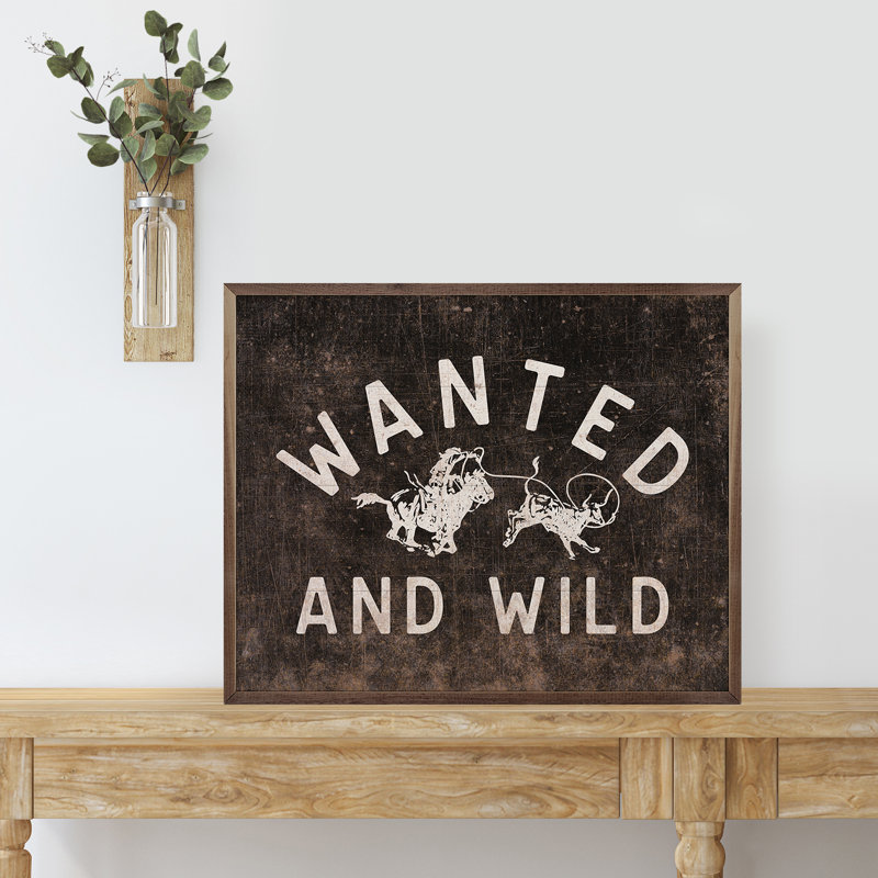 Wanted And Wild Calf Roper - noir, Brun, L 30 po x H 24 po
