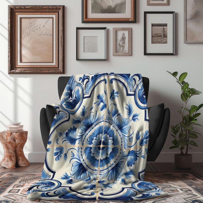 Ornate Tile Patterns - 1 pièce Sherpa Premium, L 60 po x L 80 po