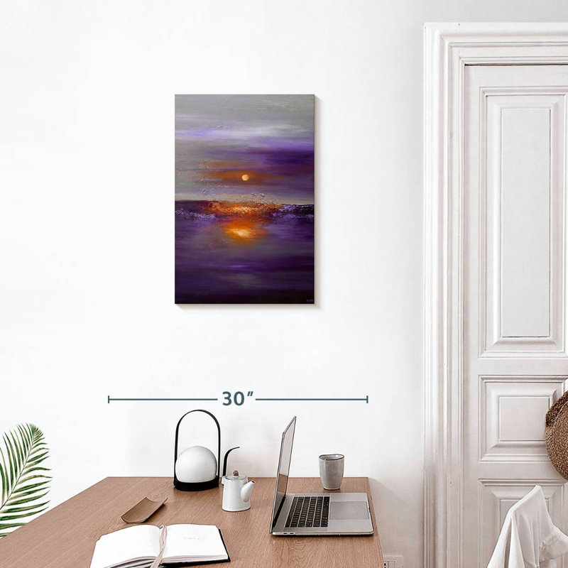 Gillard élégant coucher de soleil mauve, H 24 po x l 16 po