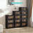 Folding 4-Tier Storage Cabinet with Magnetic Doors & Wheels, Collapsible Plastic Storage Organizer-934153774