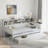 Multifunctional Wooden Daybed With Storage Shelves, Study Desk And Trundle-1806765185-1806765184