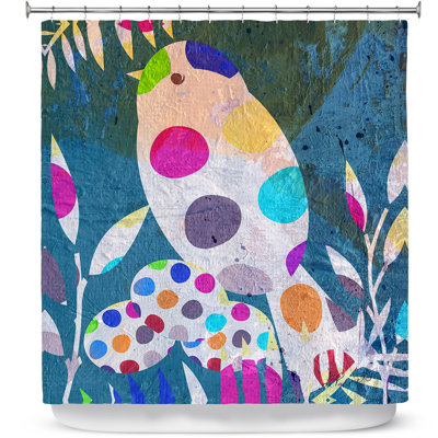 Cute Bird With Eggs Single Shower Curtain