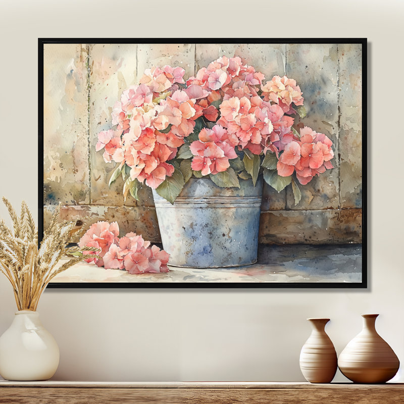 Irlan - Floral Wall Art, Noir, noir, noir, noir, H 12 po x l 20 po, Impression encadrée flottante
