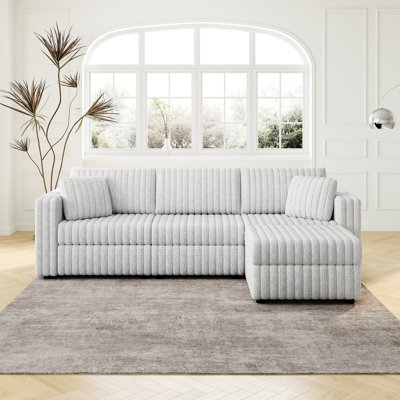 Modern 106.3" Modular With Hydraulic Lift & Storage, Gray, Fits Perfectly In Your Living And Bedroom Gray Comfortable For Room, Contemporary Style