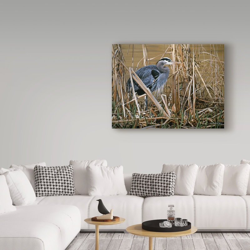 «Early Spring Great Blue Heron» par Etelca, impression sur toile tendue, H 35 po x l 47 po x P 2 po
