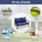Outdoor Wicker Loveseat with Cushions-102620325