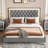 Mikhale Modern Velvet Platform Bed with Tufted Headboard and LED Lights-630362508-623864343