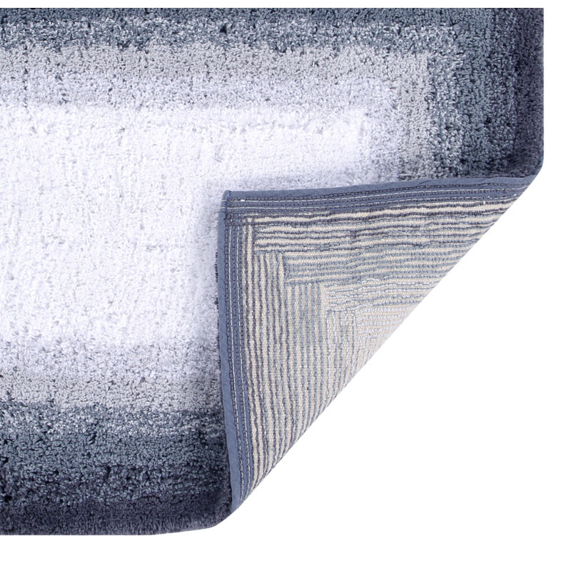 Tapis de bain touffeté 100% coton Orme avec envers antidérapant, lavable à la machine, tapis de bain ultra doux et absorbant 30 po rond, gris