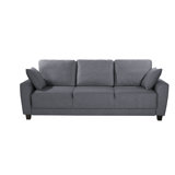 Sealy TruFit Klein Queen Dropback Sofa Sleeper Bed Convertible in Dark Grey with Additional Storage