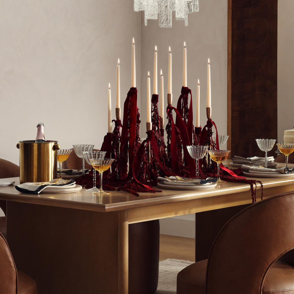 Brass Candelabra, 17.25" H x 11.5" W x 11.5" D