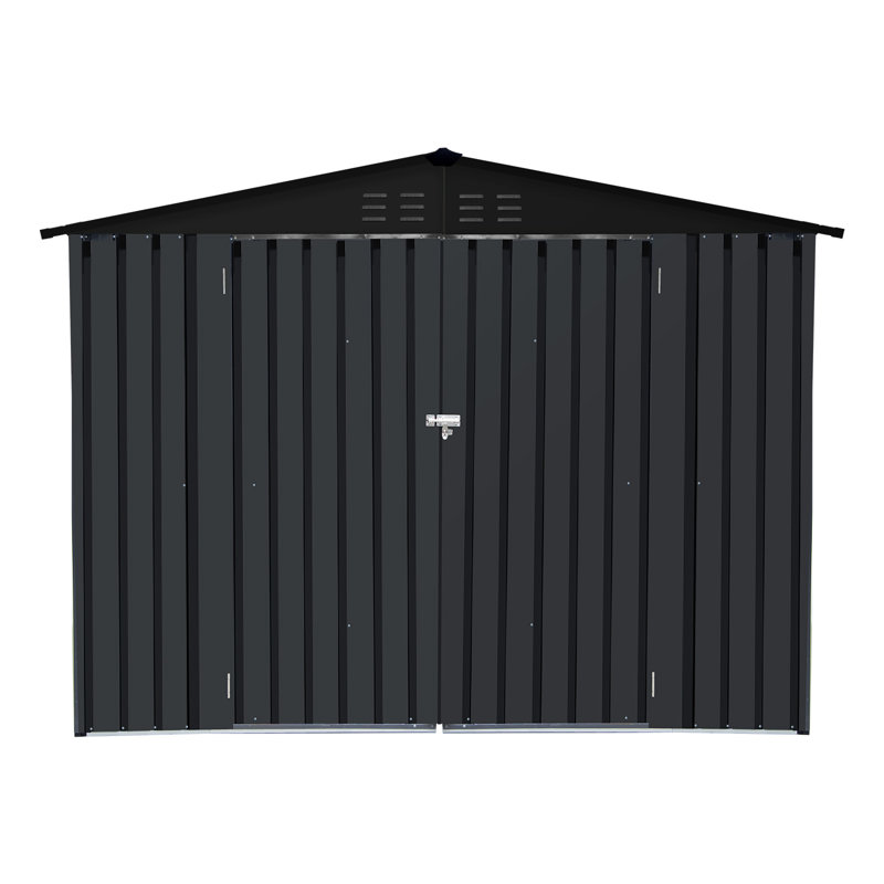 Outdoor Metal Storage Shed with Double Lockable Doors,Compact Bike Shed for Garden, Backyard, Pool, Patio Utility, Tool Storage