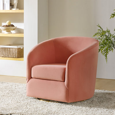 Holden 31.5" Wide Velvet Swivel Barrel Chair