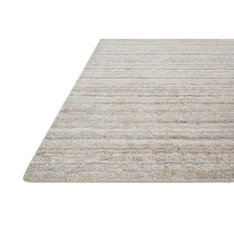 Tapis ivoire / naturel tissé à la main Fienley, Rectangle 7 pi 9 po x 9 pi 9 po
