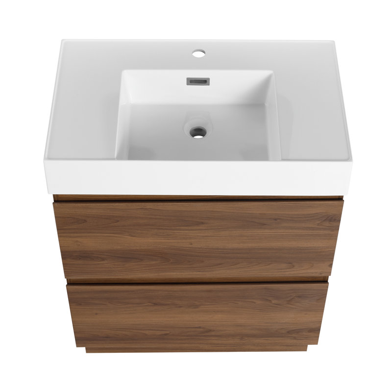 Meuble-lavabo avec lavabo simple 30 po Mordy, Marron foncé