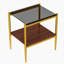 Ensemble de 2 tables de bout rectangulaires, plateau en verre trempé avec panneau de fibres à densité moyenne, table de salon moderne-1419296160-1433525296