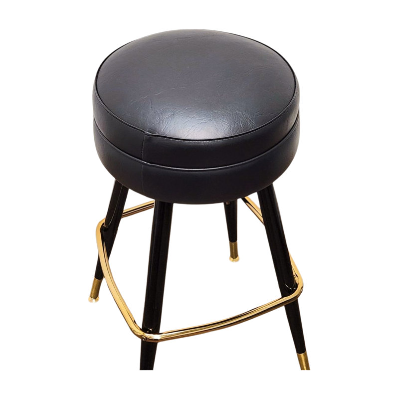 Signature Backless Swivel Bar Stool, Black