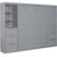 Lit Space en gris avec compartiments de rangement latéraux grand choix polyvalent - personnalisez votre espace de vie