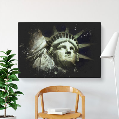 The Statue Of Liberty Vol.2 Paint Splash - Wrapped Canvas Print