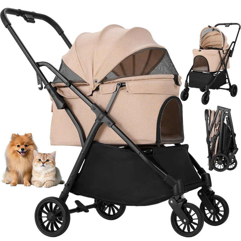 Foldable Pet Vehicle Travel Carrier, Pink