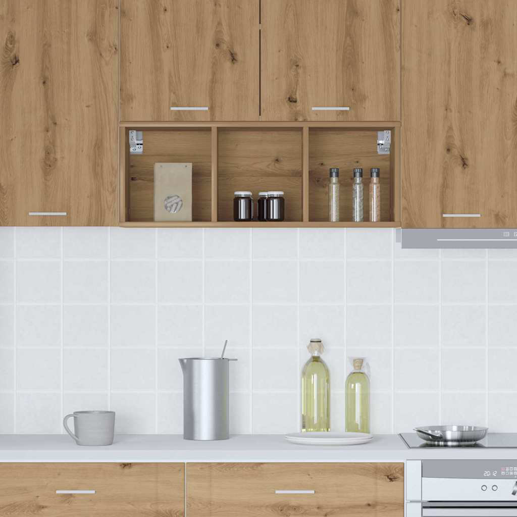 Vidaxl Hanging Cabinet With Storage Riga Grey Sonoma 20 X 29.5 X 80 Cm