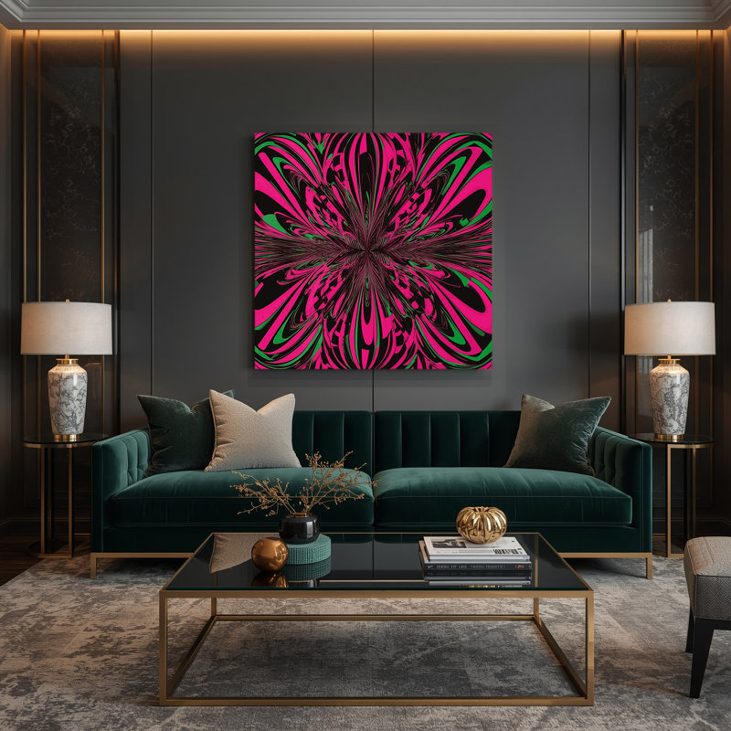 Op Art 16 Brown Canvas Wall Art, 32" H x 32" W