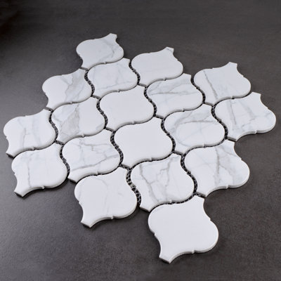 Carreau de mosaïque en porcelaine matte 9,69 po x 11,03 po Porcetile