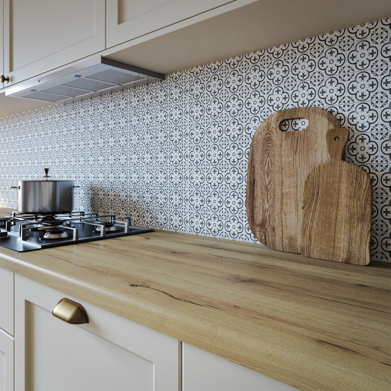Florence Tile Aluminium Kitchen Hob Splashback, 305 cm x 75 cm