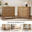 Table de chevet traditionnelle en bois massif à 3 tiroirs de l 28,3 po avec prises intégrées et tablette coulissante, table de bout rustique Mid-Century avec station de charge, table d'appoint en bois moderne pour la chambre à coucher, le salon, entièrement assemblée (ensemble de 2)-638708186