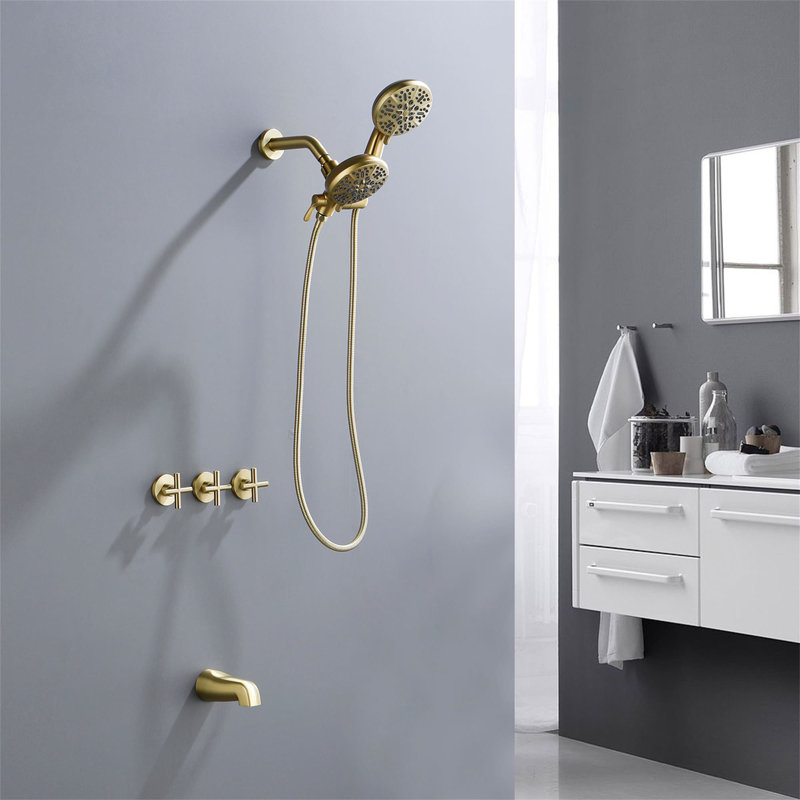 All-In-One Kit with Rough in-Valve, Brushed Gold