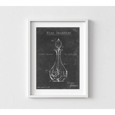 «Cocktail Hour», modèle de carafe à vin, décoration murale encadrée, affiche de vin noir et blanc, tableau noir, art vin moderne, art mural encadré