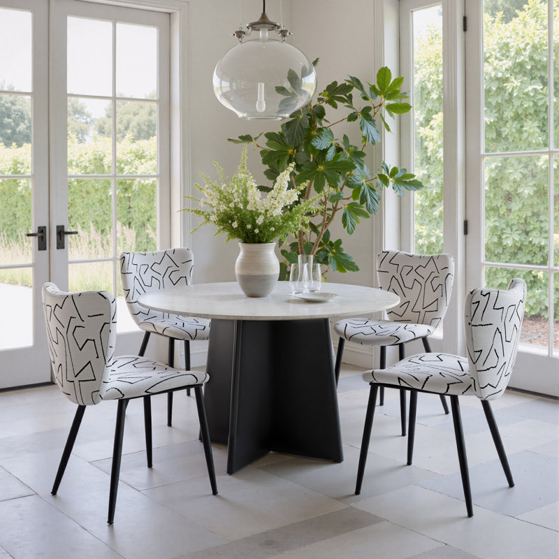 Strela Dining Table White & Black