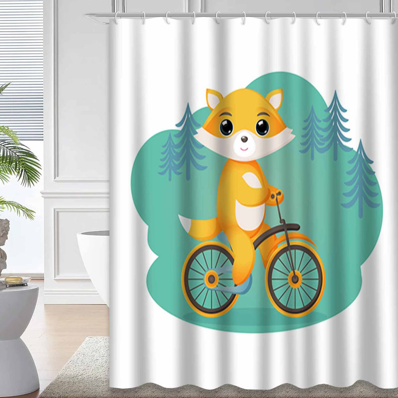 Rideau de douche avec 12 crochets Fox, 72" L x 72" W
