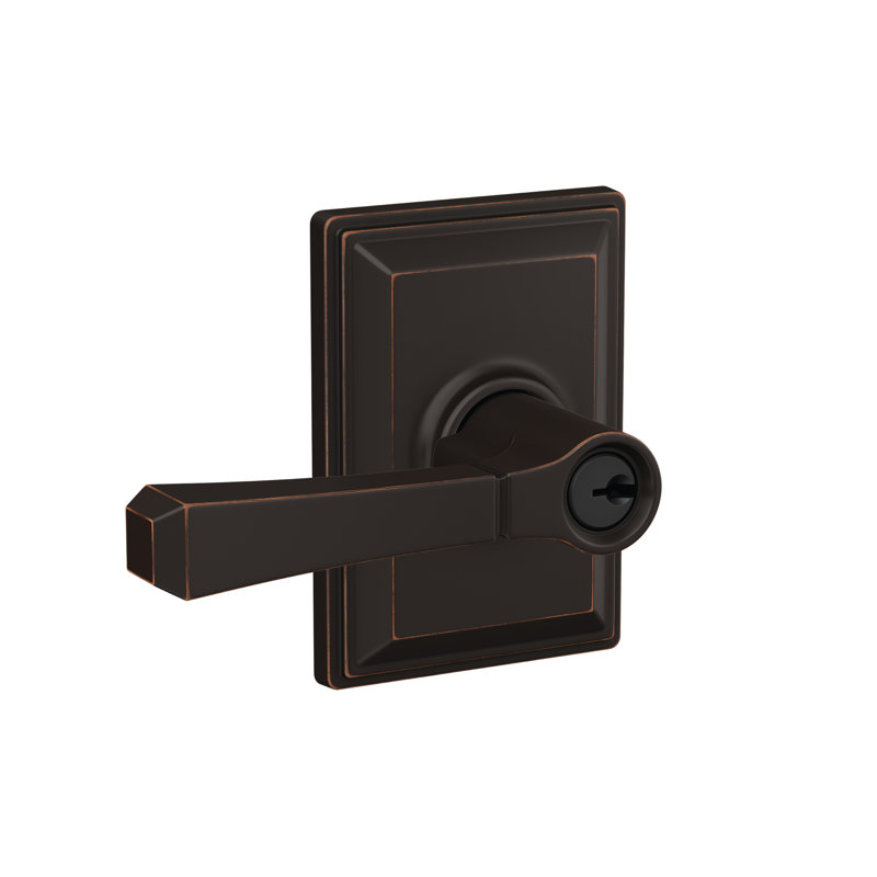 Complete Entry Lever Set with Deadbolt, Yes, Aged Bronze