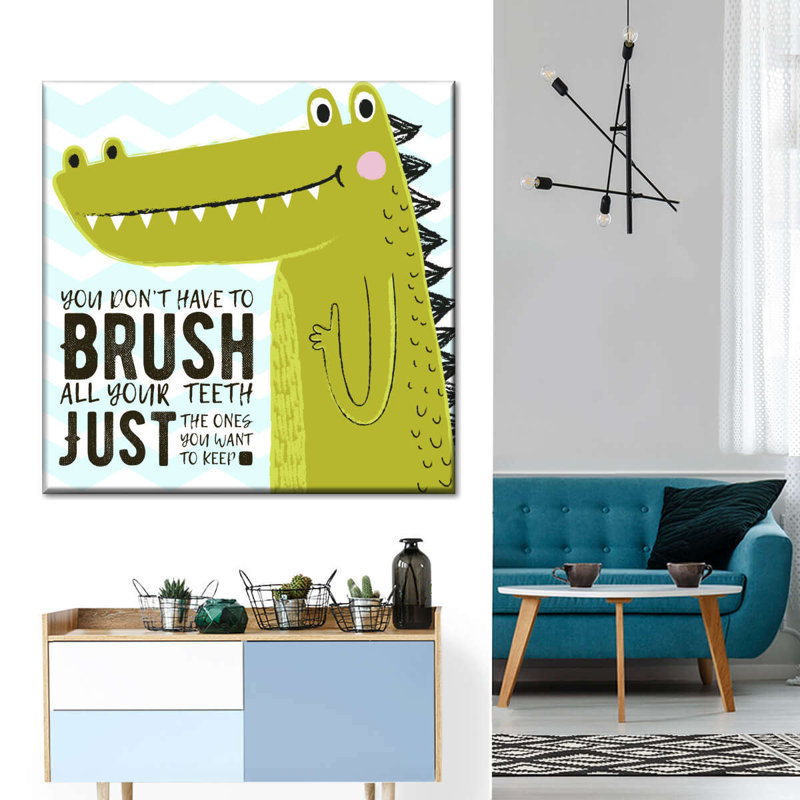 «Brush Dino», impression sur toile, H 16 po x l 16 po x P 1,25 po
